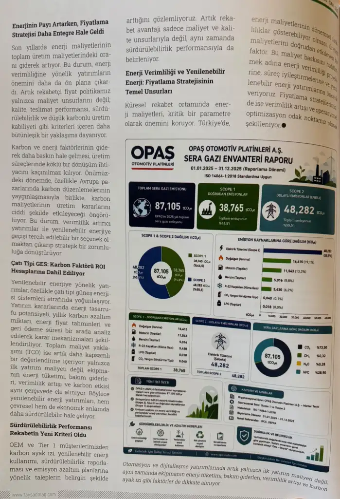 TAYSAD Dergi'de yayımlanan Opaş haberi (2/2)